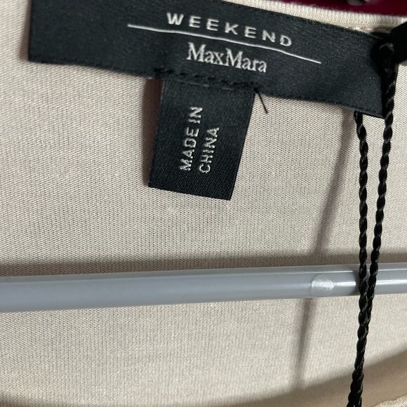 Weekend Max Mara Beige Embroidered Long Sleeve Blouse Lightweight Women’s S - Picture 6 of 9